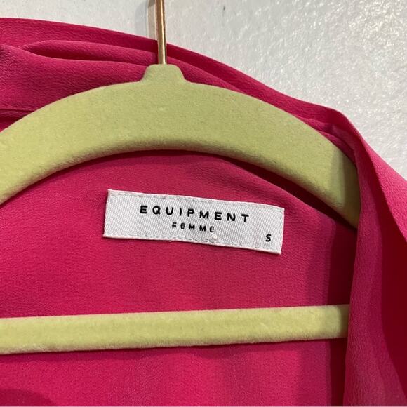 Equipment Femme Pink Neck Scarf Button Down Sz S - Picture 6 of 14